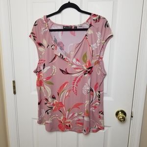 New York & Co XL pink floral sleeveless top